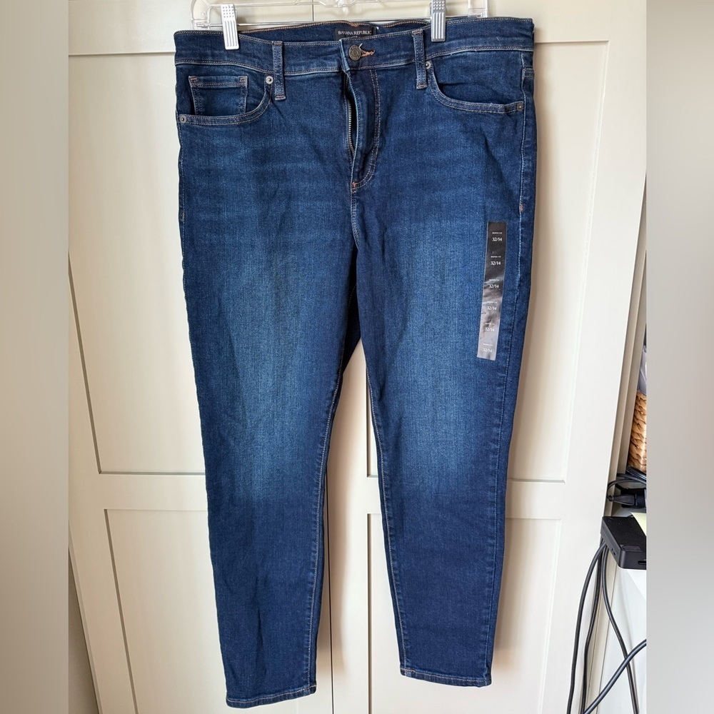 NWT Banana Republic Skinny Fit Blue Jeans SZ 32 (14) - Picture 2 of 13